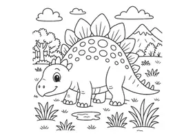 Vorschau - Mal- und Bastelvorlagen - Ausmalbilder Dinosaurier - Seite 3