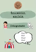 Vorschau - Arbeitsblätter - Zirkusgeschichte würfeln Reizwortgeschichte - Deckblatt