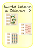 Vorschau - Stationenlernen - Bauernhof Lochkarten im Zahlenraum 10 - Deckblatt
