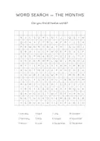 Aperçu - Fiches - THE MONTHS / Word Search / English Puzzle / EFL ESL - Page 1