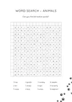 Aperçu - Fiches - ANIMALS / Word Search / English Puzzle / EFL ESL - Page 1