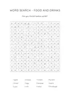 Aperçu - Fiches - Word Search: Food and Drinks / English Puzzle / EFL ESL - Page 2