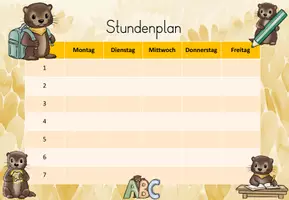 Vorschau - Arbeitsblätter - Stundenplan Otterklasse – Süße Stundenpläne für das Klassentier Otter 🏫🦦 - Seite 2