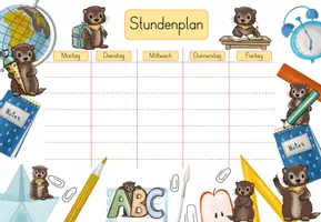 Vorschau - Arbeitsblätter - Stundenplan Otterklasse – Süße Stundenpläne für das Klassentier Otter 🏫🦦 - Seite 3