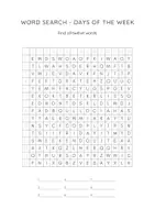 Aperçu - Fiches - Word Search: Days of the Week / English Puzzle / EFL ESL - Page 2