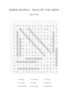 Aperçu - Fiches - Word Search: Days of the Week / English Puzzle / EFL ESL - Page 3