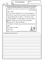 Vorschau - Arbeitsblätter - Fehlertext Klasse 2, Klasse 3, Sommer die Flaschenpost. Leseverstehen, schwierige Laute, Groß- und Kleinschreibung - Seite 1