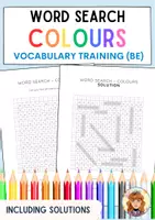 Aperçu - Fiches - COLOURS: Word Search / English Puzzle / EFL ESL - Page de couverture