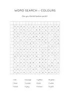 Aperçu - Fiches - COLOURS: Word Search / English Puzzle / EFL ESL - Page 1