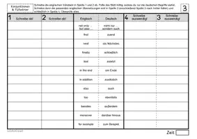 Vorschau - Arbeitsblätter - Vokabelübung - Conjunctions and fillers (Klasse 5-7) - Seite 3
