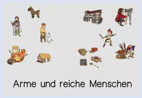 Vorschau - Präsentationen/Tafelbilder - Arme und reiche Menschen Einstieg und Texte 5/9 - Deckblatt