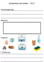 Vorschau - Stationenlernen - Schwimmen und Sinken - Tafelmaterial und Arbeitsblätter - Seite 1