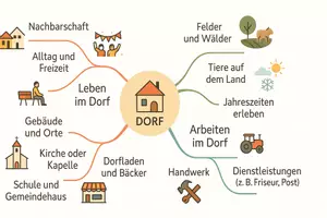 Vorschau - Arbeitsblätter - Arbeitsblätter zum Thema "Dorf" + Lösung & MP3 + Mindmap + Infografik - Seite 2