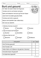 Vorschau - Arbeitsblätter - Lesen & Verstehen - Gesunde Ernährung - Leseförderung für Leseanfänger (Klasse 1-2) - Seite 2