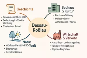 Vorschau - Arbeitsblätter - Lernposter + AB mit Fragen zum Thema "Dessau-Roßlau" + Lösungsblatt + Mindmap + Infografik - Seite 3