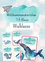 Vorschau - Poster - Willkommenskärtchen Walklasse - Druckschrift - Deckblatt