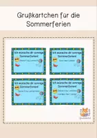 Vorschau - Bildkarten - Sommerferien Grußkärtchen Abschied - Deckblatt