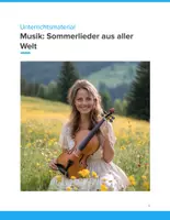 Vorschau - Unterrichtsreihen - Sommerlieder Musikunterricht SEK I - Weltmusik entdecken - Deckblatt