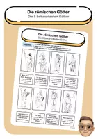 Vorschau - Arbeitsblätter - Die römischen Götter (Die 8 wichtigsten Götter) - Deckblatt