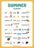 Vista previa - Hojas de trabajo - Summer vocabulary and worksheets - Portada