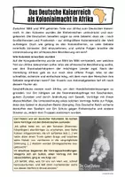 Vorschau - Arbeitsblätter - Das Deutsche Kaiserreich als Kolonialmacht in Afrika - Seite 1