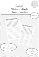 Vorschau - Arbeitsblätter - 10 Abschreibtexte zum Thema Haustiere 3. Klasse - Deckblatt