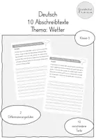 Vorschau - Arbeitsblätter - 10 Abschreibtexte zum Thema Wetter für die 3. Klasse (Deutsch) - Deckblatt