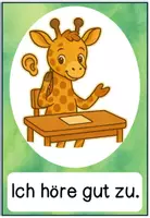 Vorschau - Bildkarten - Klassenregeln Regeln Giraffenklasse in fünf farblichen Versionen - Seite 3