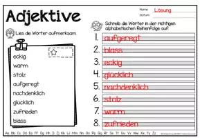 anteprima - Esercizi - Wörter nach dem Alphabet ABC ordnen | Jahrespaket Tedesco - Pagina 1