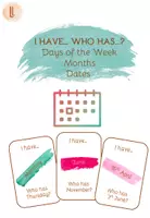 Vorschau - Spiele - I have...Who has? Game - Days of the Week, Months, Dates - Deckblatt