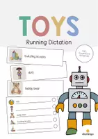 Aperçu - Jeux - Toys / Jouets: Running Dictation (Dictée en mouvement pour le cours d'anglais) - Page de couverture