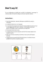 Aperçu - Jeux - Toys / Jouets: Don’t say it! (Jeu pour le cours d'anglais) - Page 1