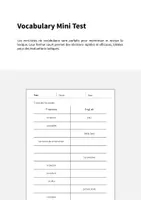 Aperçu - Tests - Toys / Jouets: Vocabulary Mini Test (Test pour le cours d'anglais) - Page 1