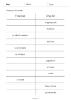 Aperçu - Tests - Toys / Jouets: Vocabulary Mini Test (Test pour le cours d'anglais) - Page 3