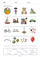 Aperçu - Fiches - Toys / Jouets: Vocabulary Worksheet 1 (Fiche d'exercices d'anglais) - Page 3