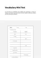 Aperçu - Tests - Kitchen / Cuisine: Vocabulary Mini Test (Test pour le cours d'anglais) - Page 1