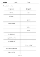 Aperçu - Tests - Kitchen / Cuisine: Vocabulary Mini Test (Test pour le cours d'anglais) - Page 2