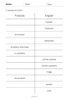 Aperçu - Tests - Kitchen / Cuisine: Vocabulary Mini Test (Test pour le cours d'anglais) - Page 3
