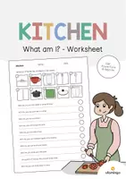 Aperçu - Cartes d'exercices - Kitchen / Cuisine: What am I? - Worksheet (Fiche d'exercices d'anglais) - Page de couverture