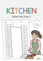 Aperçu - Cartes d'exercices - Kitchen / Cuisine: Draw the lines 3 (Fiche d'exercices d'anglais) - Page de couverture