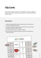 Aperçu - Cartes / Images - Kitchen / Cuisine: Clip Cards (Cartes à pince pour le cours d'anglais) - Page 1