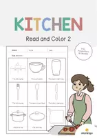 Aperçu - Cartes d'exercices - Kitchen / Cuisine: Read and Color 2 (Fiche d'exercices d'anglais) - Page de couverture