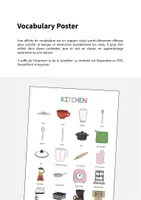 Aperçu - Affichage - Kitchen / Cuisine: Vocabulary Poster (Affiche pour le cours d'anglais) - Page 1