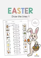 Aperçu - Cartes d'exercices - Easter / Pâques: Draw the lines 1 (Fiche d'exercices d'anglais) - Page de couverture