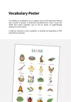 Aperçu - Affichage - Easter / Pâques: Vocabulary Poster (Affiche pour le cours d'anglais) - Page 1