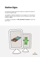 Aperçu - Affichage - Sweets / Friandises: Station Signs (Cartes de travail en atelier) - Page 1