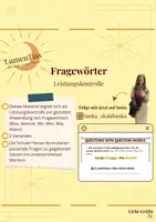 Vorschau - Arbeitsblätter - Test Fragen mit Fragewörter Leistungskontrolle - Deckblatt