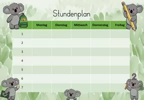Vorschau - Arbeitsblätter - Stundenplan Koalaklasse – Süße Stundenpläne für das Klassentier Koala🏫🐨 - Seite 2