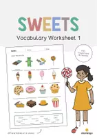 Aperçu - Fiches - Sweets / Friandises: Vocabulary Worksheet 1 (Fiche d'exercices d'anglais) - Page de couverture
