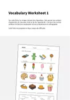 Aperçu - Fiches - Sweets / Friandises: Vocabulary Worksheet 1 (Fiche d'exercices d'anglais) - Page 1